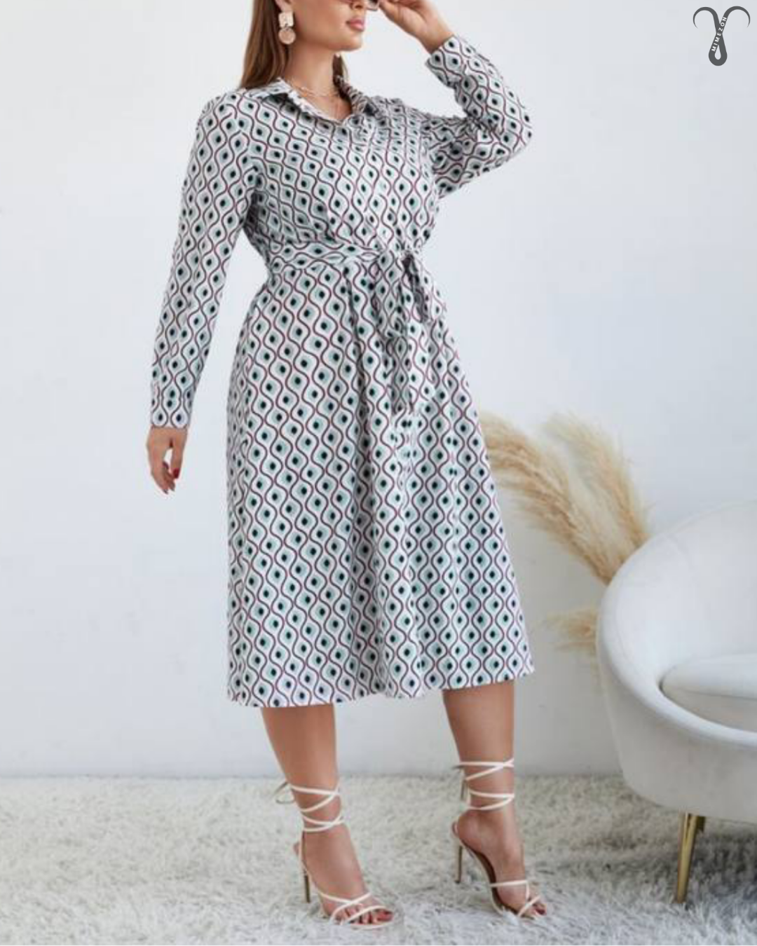 پیراهن کمر دار بلند برند Shein کد 004