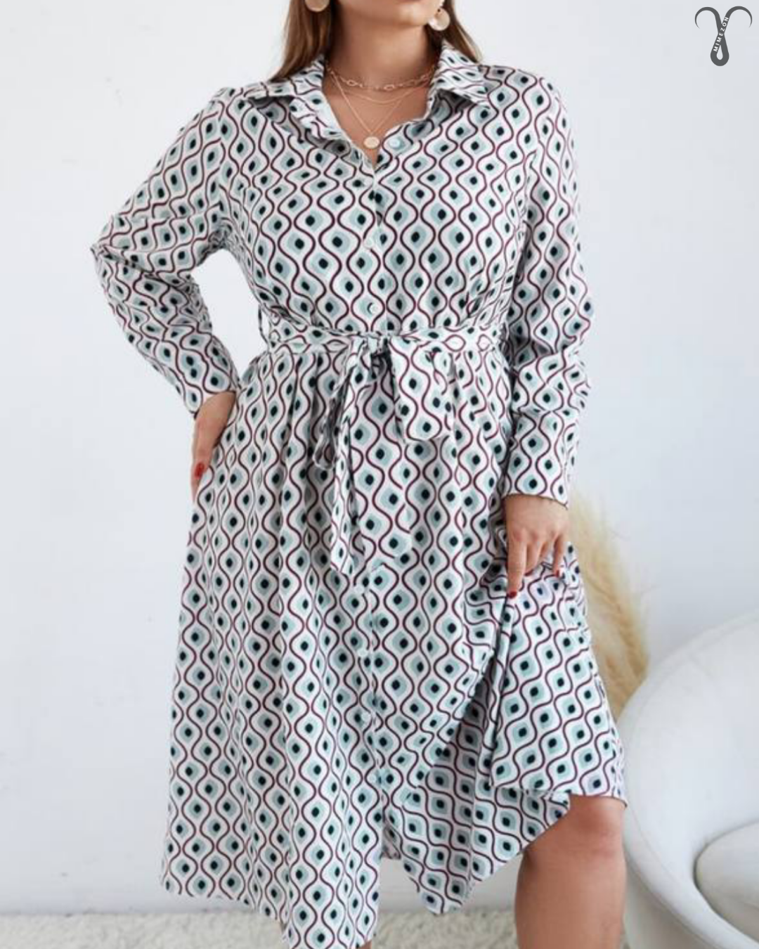 پیراهن کمر دار بلند برند Shein کد 004