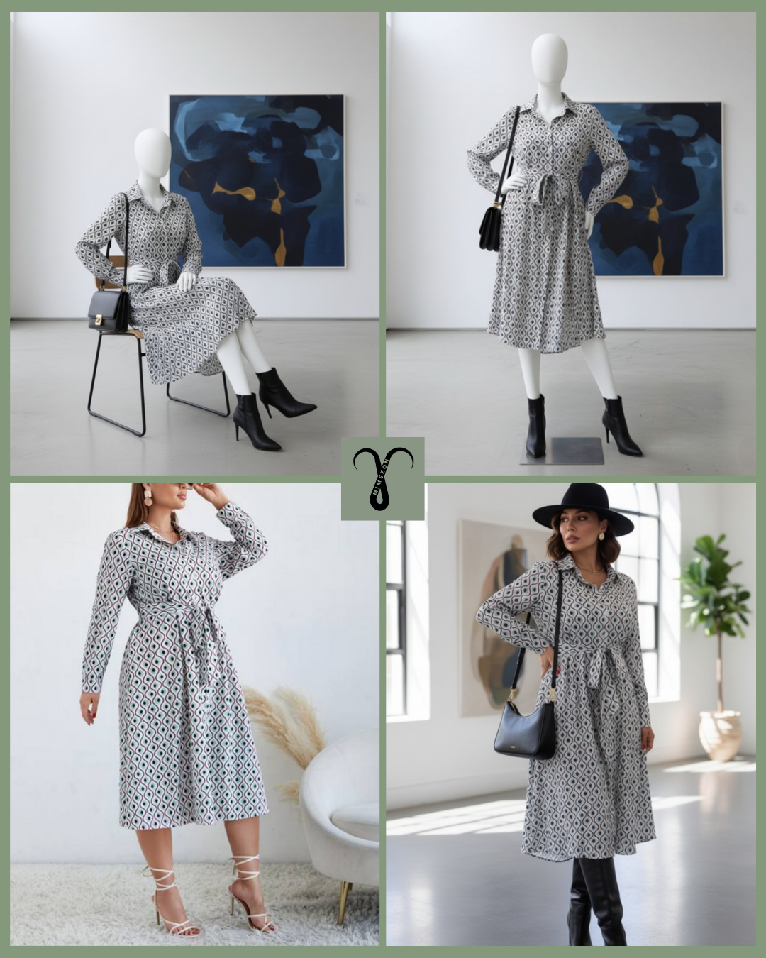 پیراهن کمر دار بلند برند Shein کد 004