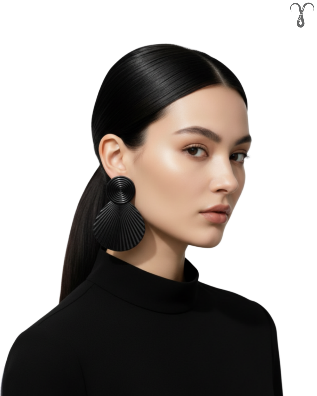 گوشواره طرح برگ استیل مشکی برند Shein