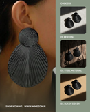 گوشواره طرح برگ استیل مشکی برند Shein