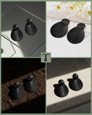 گوشواره طرح برگ استیل مشکی برند Shein