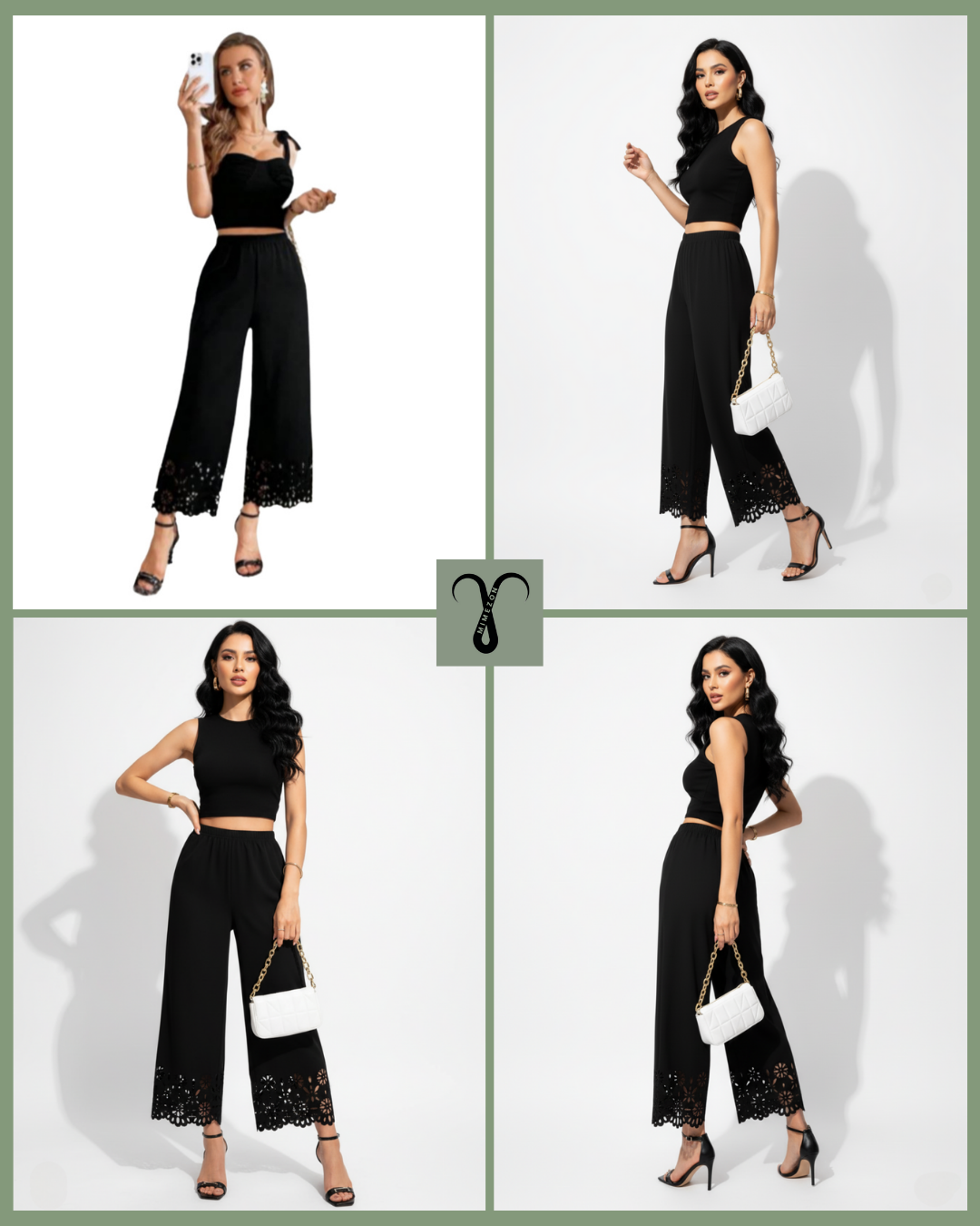 شلوار کرپ کمر کشی مجلسی برند Shein