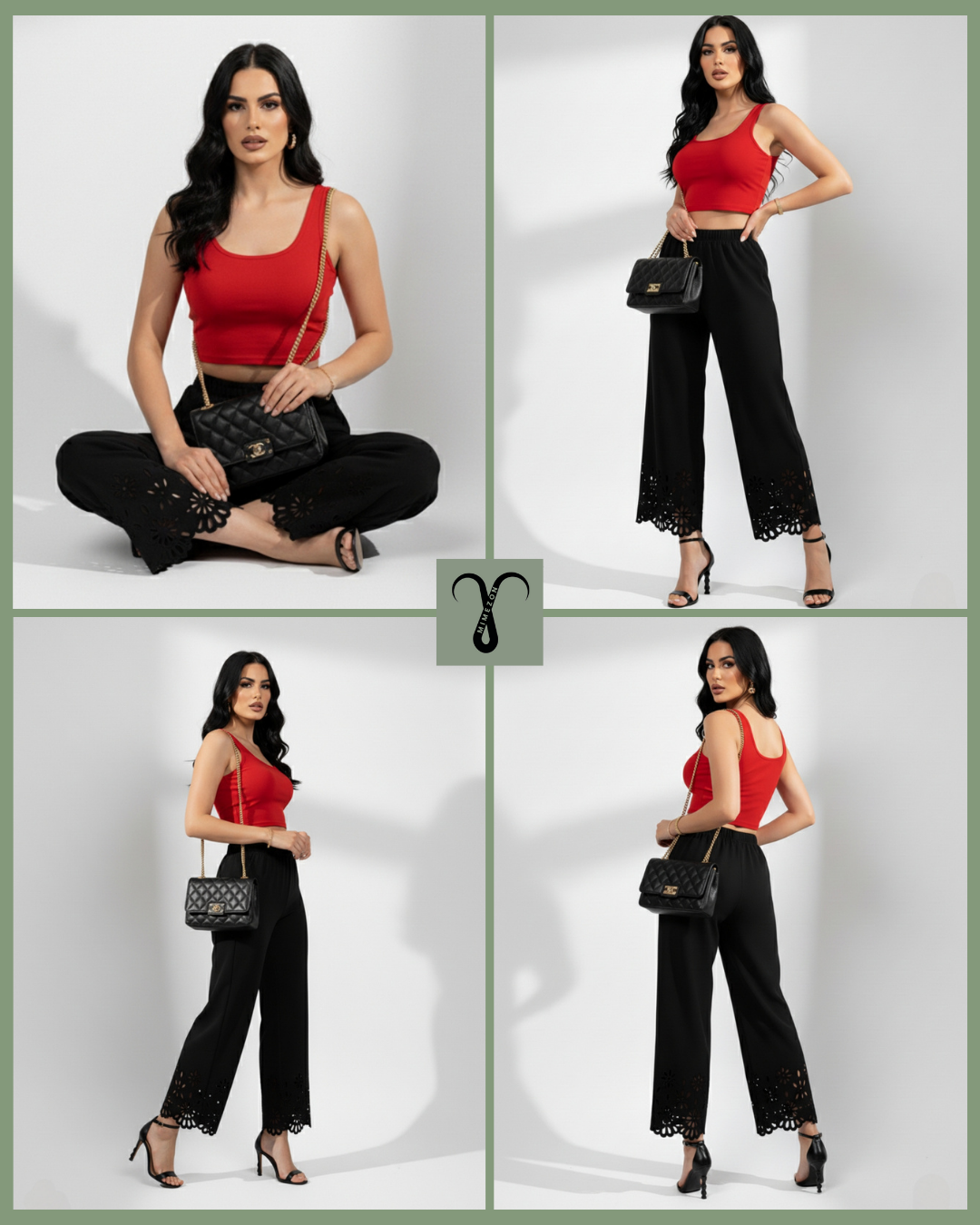 شلوار کرپ کمر کشی مجلسی برند Shein