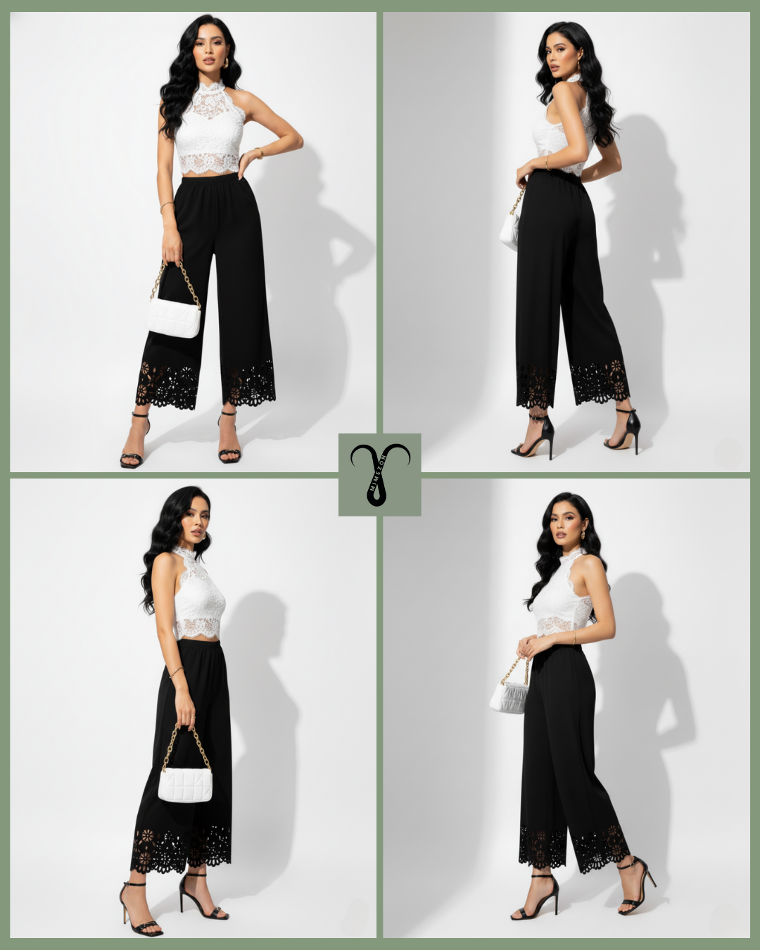 شلوار کرپ کمر کشی مجلسی برند Shein