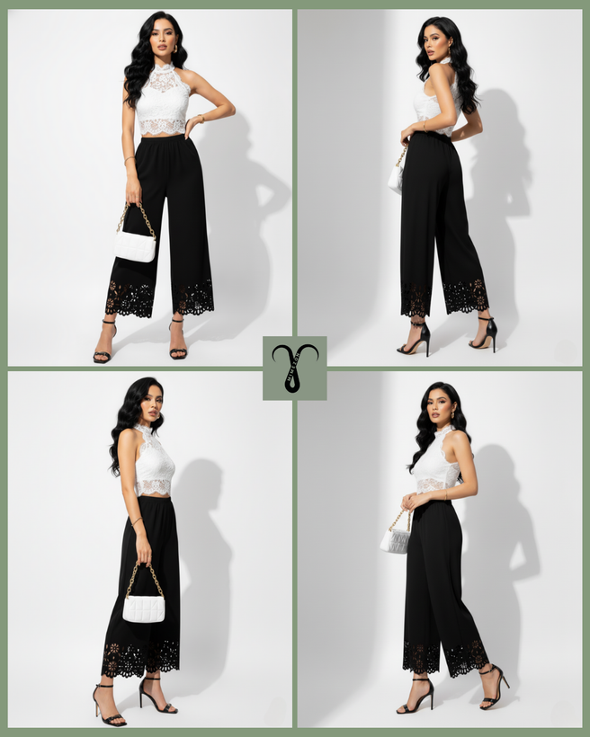 شلوار کرپ کمر کشی مجلسی برند Shein