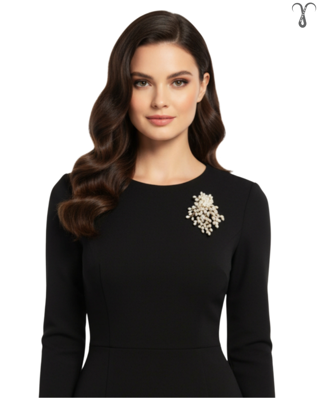 سنجاق سینه مرواریدی دست ساز برند Shein کد 018