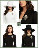 سنجاق سینه مرواریدی دست ساز برند Shein کد 018