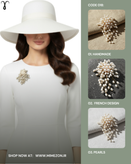 سنجاق سینه مرواریدی دست ساز برند Shein کد 018