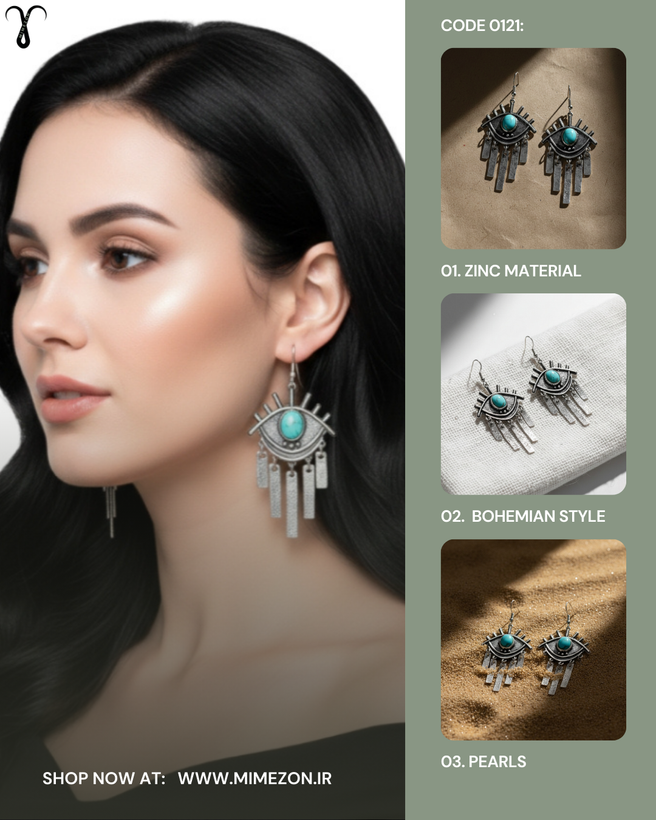 Bohemian zinc earrings from the Shein brand, code 021
