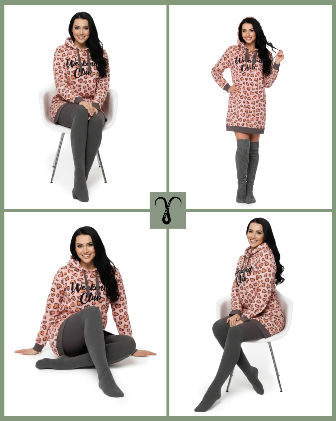 هودی کلاه دار خانگی لطیف برند Esmara