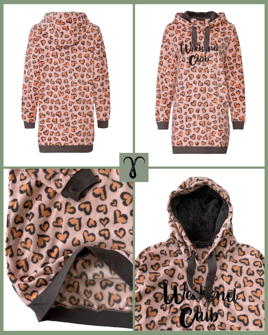 هودی کلاه دار خانگی لطیف برند Esmara