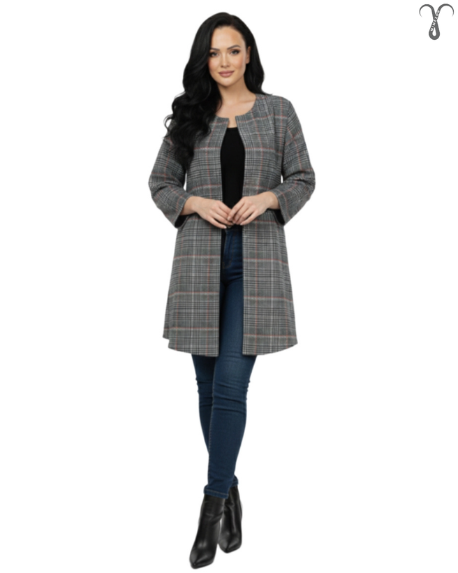 مانتو کتی پشمی جلو باز ترک