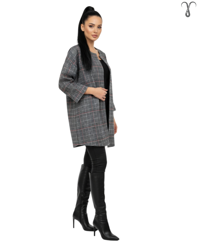 مانتو کتی پشمی جلو باز ترک