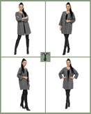 مانتو کتی پشمی جلو باز ترک