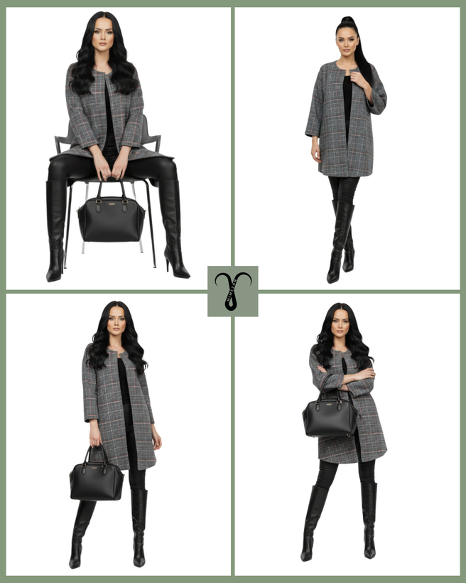 مانتو کتی پشمی جلو باز ترک