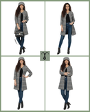 مانتو کتی پشمی جلو باز ترک