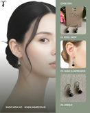 گوشواره آویز کوتاه برند tosh آلمان