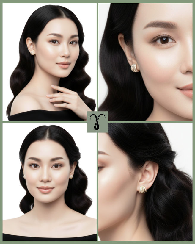 گوشواره نگین سواروسکی آلمانی از برند Tosh