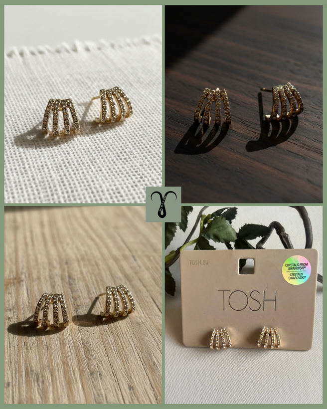 گوشواره نگین سواروسکی آلمانی از برند Tosh