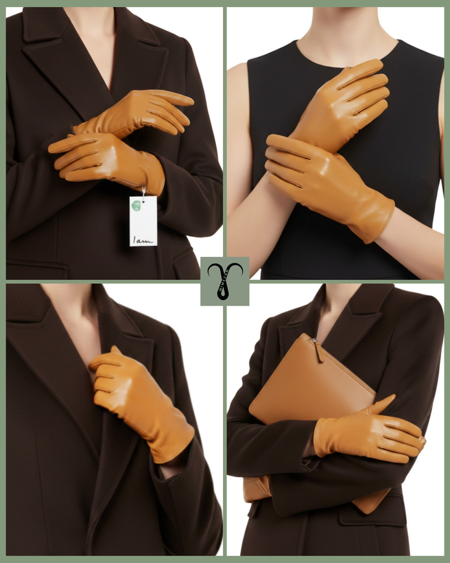 دستکش چرم زنانه شیک