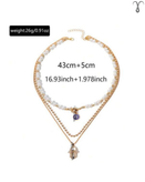 گردنبند سه ردیفه استیل طلایی برند Shein