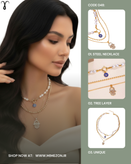 گردنبند سه ردیفه استیل طلایی برند Shein