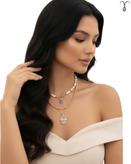 گردنبند سه ردیفه استیل طلایی برند Shein