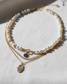 گردنبند سه ردیفه استیل طلایی برند Shein