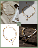 گردنبند سه ردیفه استیل طلایی برند Shein