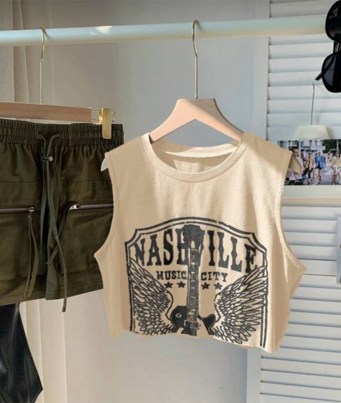 کراپ تاپ جذاب طراحی فستیوال موزیک برند shein