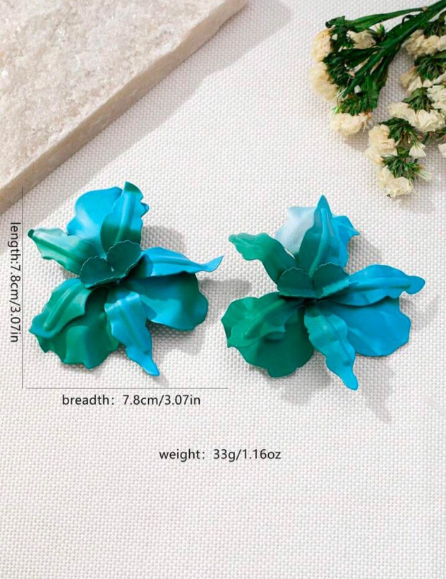 گوشواره آبی رنگ شیک و زیبا از برند Shein کد 57