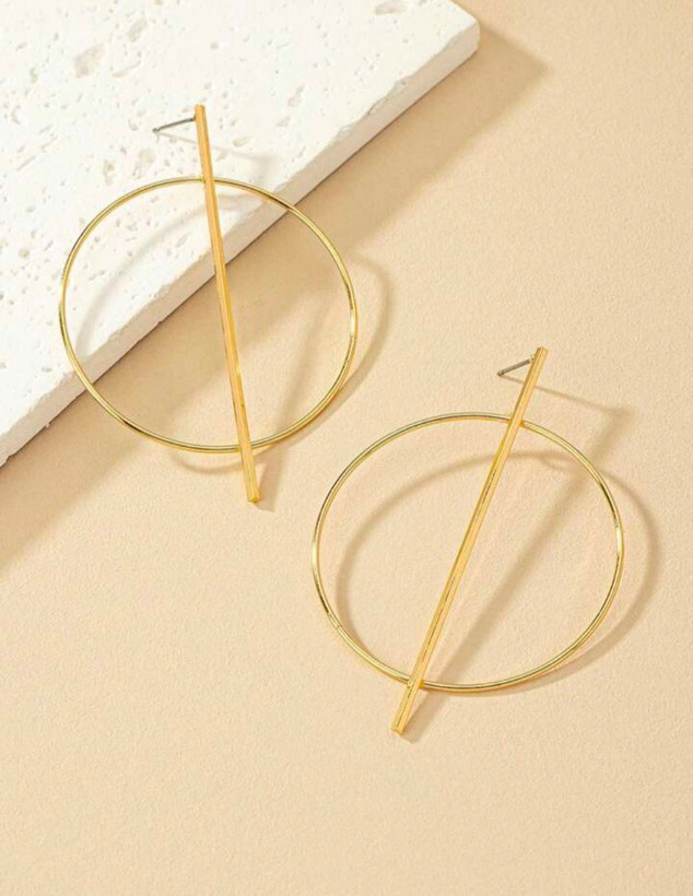 گوشواره استیل طلایی شیک از برند Shein